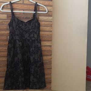 Black floral sun dress